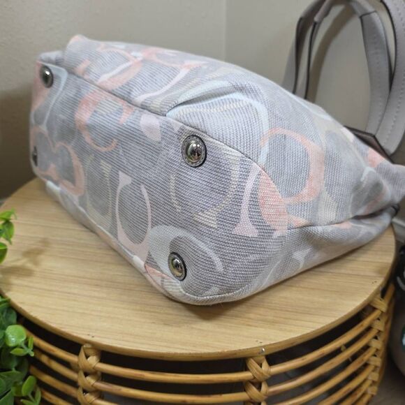 Coach Soho Signature Optic Linen North South Tote with Matching Wallet - Picture 7 of 16